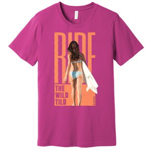 Ride The Wild Woman Surfing Premium T-Shirt