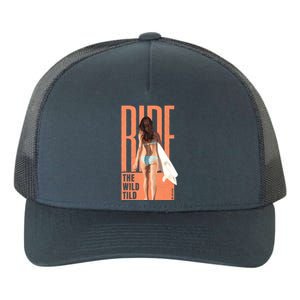 Ride The Wild Woman Surfing Yupoong Adult 5-Panel Trucker Hat