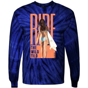 Ride The Wild Woman Surfing Tie-Dye Long Sleeve Shirt