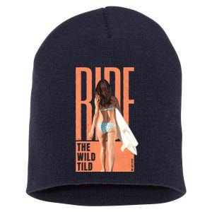 Ride The Wild Woman Surfing Short Acrylic Beanie