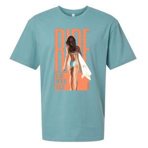 Ride The Wild Woman Surfing Sueded Cloud Jersey T-Shirt