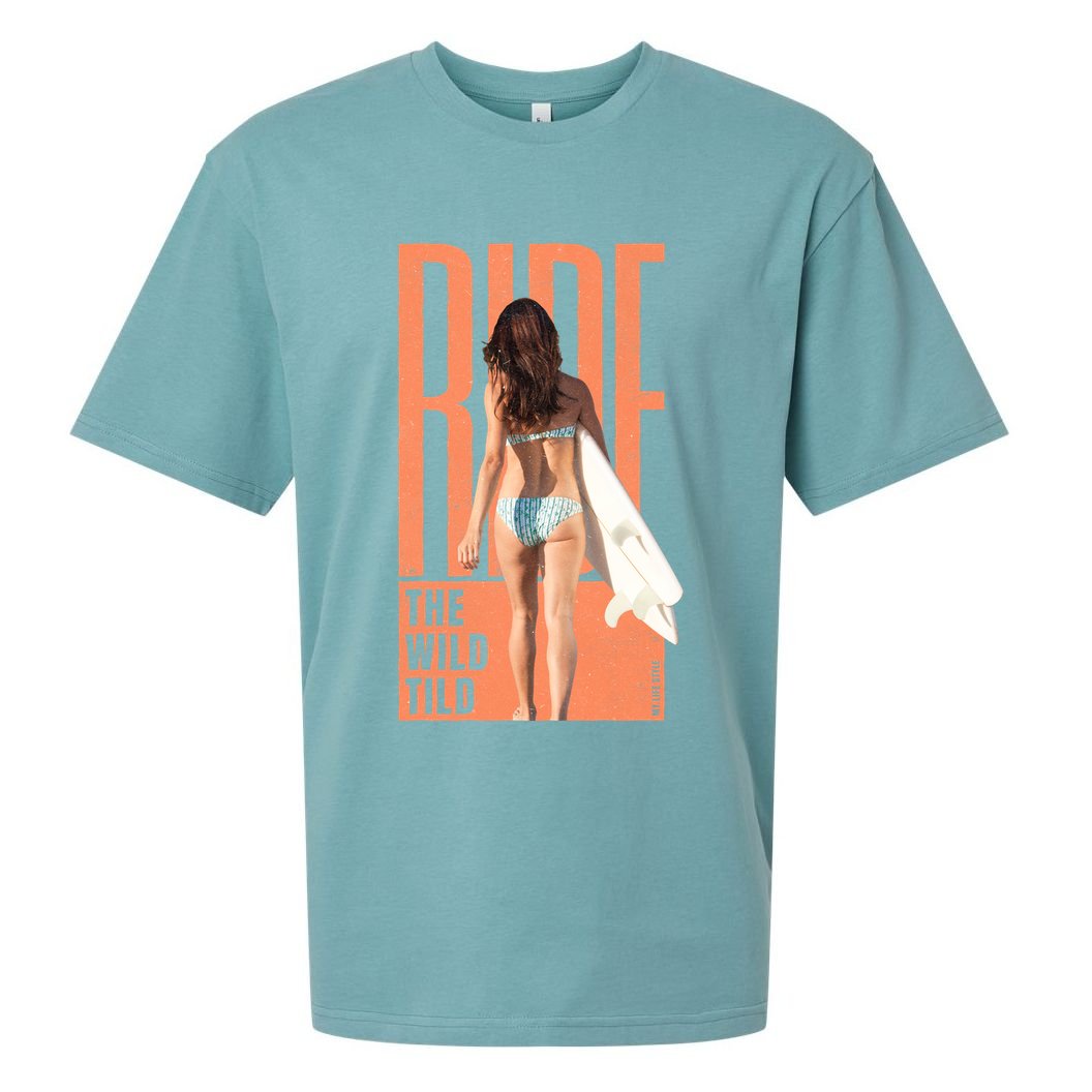 Ride The Wild Woman Surfing Sueded Cloud Jersey T-Shirt