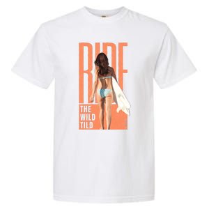 Ride The Wild Woman Surfing Garment-Dyed Heavyweight T-Shirt