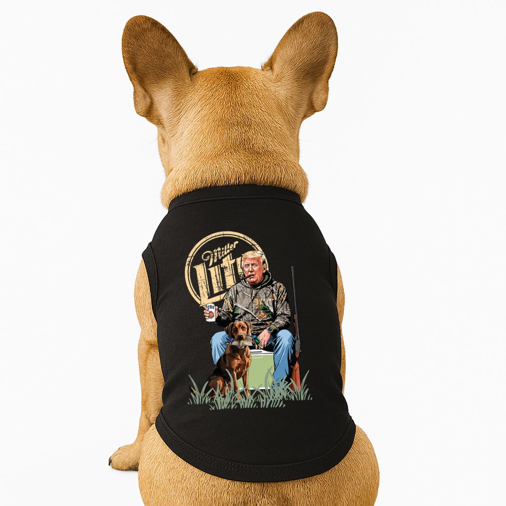 Retro Trump With Dog Fishermen Trump Fishing Hunting Season Doggie Tank