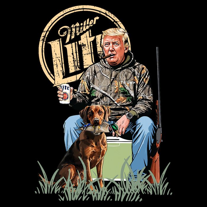 Retro Trump With Dog Fishermen Trump Fishing Hunting Season Doggie Tank