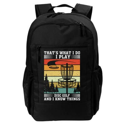 Retro That's What I Do I Play Disc Golf And I Know Things Backpack