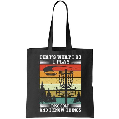 Retro That's What I Do I Play Disc Golf And I Know Things Bag