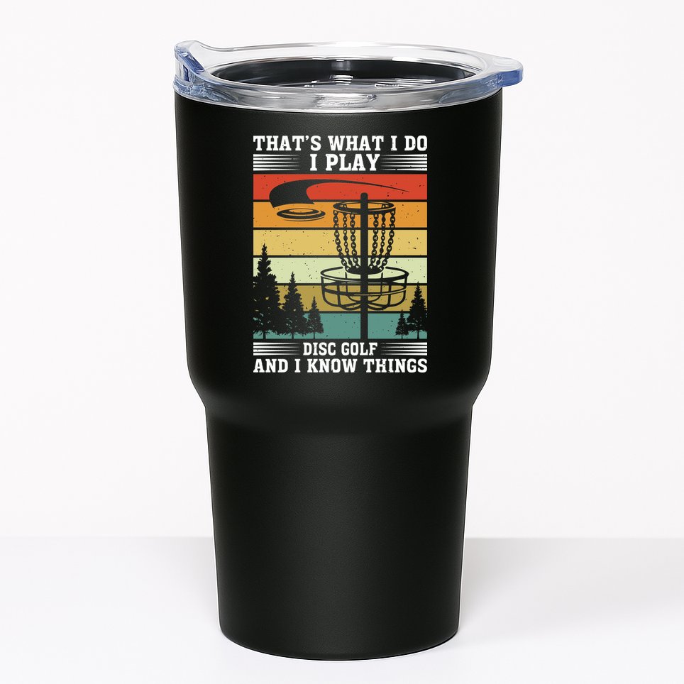 Retro That's What I Do I Play Disc Golf And I Know Things Tumbler