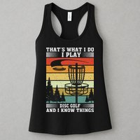 Retro That's What I Do I Play Disc Golf And I Know Things Womens Tank Top
