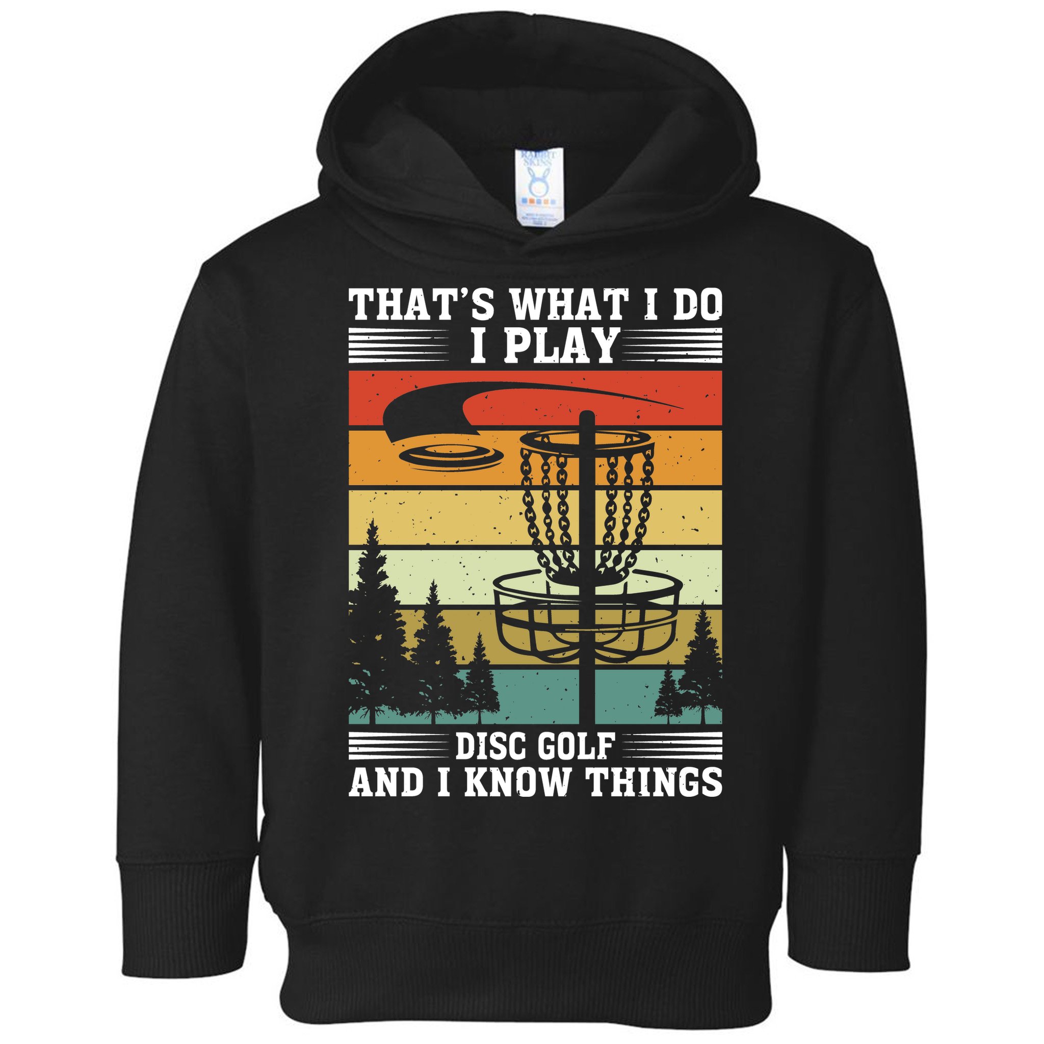Retro That's What I Do I Play Disc Golf And I Know Things Toddler Hoodie