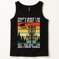 Retro That's What I Do I Play Disc Golf And I Know Things Tank Top