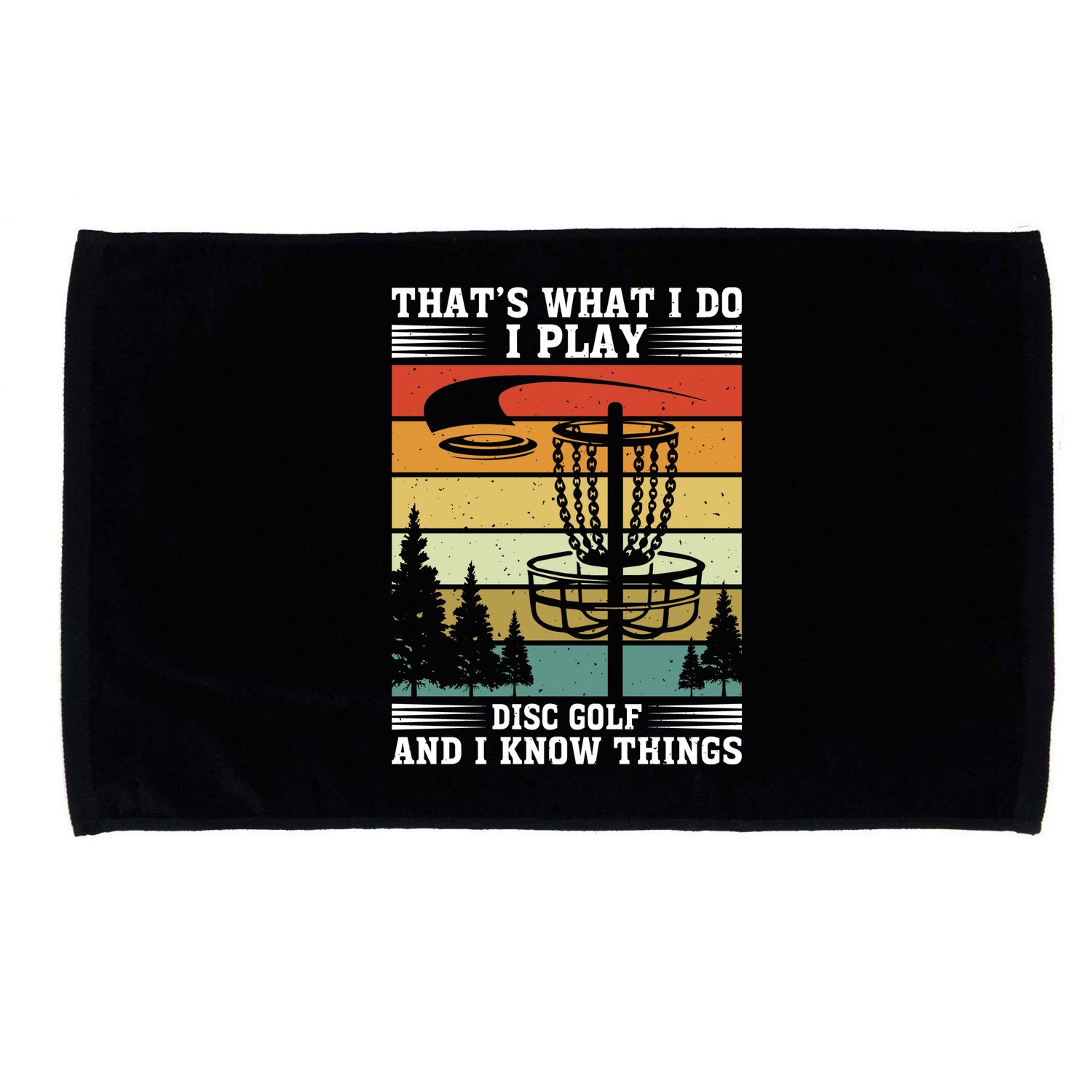 Retro That's What I Do I Play Disc Golf And I Know Things Microfiber Hand Towel
