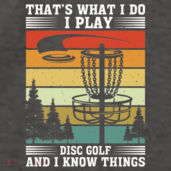 Retro That's What I Do I Play Disc Golf And I Know Things Vector Backpack