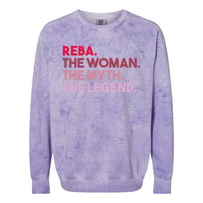 Reba The Woman The Myth The Legend Personalized Reba Colorblast Crewneck Sweatshirt