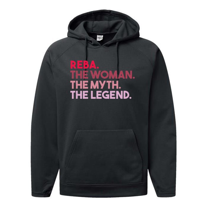 Reba The Woman The Myth The Legend Personalized Reba Performance Fleece Hoodie