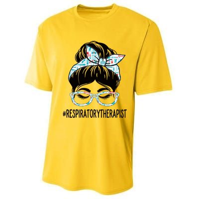 Respiratory Therapist Week Appreciation Day Wo Messy Bun Performance Sprint T-Shirt