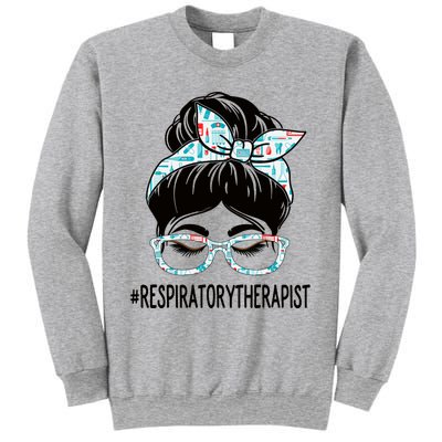 Respiratory Therapist Week Appreciation Day Wo Messy Bun Sweatshirt