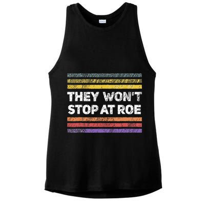 Retro They Wont Stop At Roe Rights Groovy Ladies PosiCharge Tri-Blend Wicking Tank