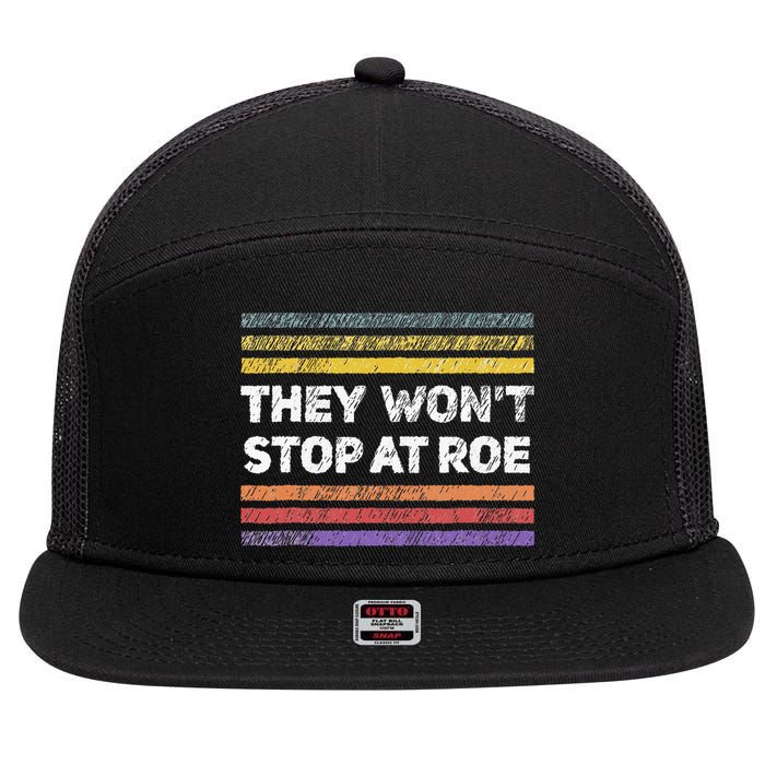 Retro They Wont Stop At Roe Rights Groovy 7 Panel Mesh Trucker Snapback Hat