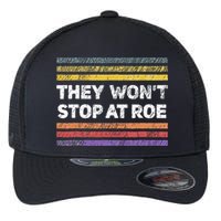 Retro They Wont Stop At Roe Rights Groovy Flexfit Unipanel Trucker Cap