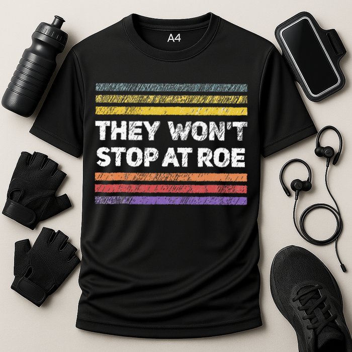 Retro They Wont Stop At Roe Rights Groovy Performance Shirt