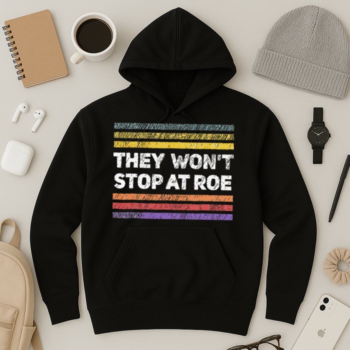 Retro They Wont Stop At Roe Rights Groovy Hoodie