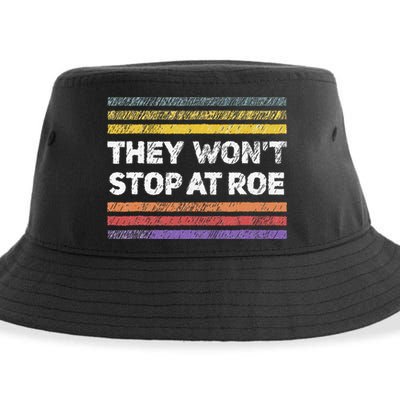 Retro They Wont Stop At Roe Rights Groovy Sustainable Bucket Hat
