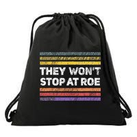 Retro They Wont Stop At Roe Rights Groovy Drawstring Bag