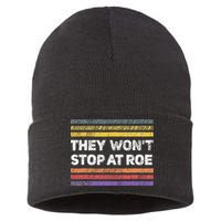 Retro They Wont Stop At Roe Rights Groovy Sustainable Knit Beanie