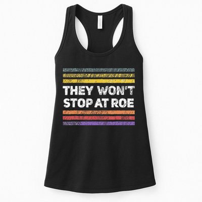 Retro They Wont Stop At Roe Rights Groovy Womens Tank Top