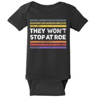 Retro They Wont Stop At Roe Rights Groovy Baby Bodysuit
