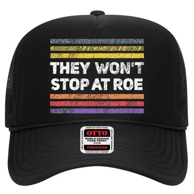 Retro They Wont Stop At Roe Rights Groovy Trucker Hat