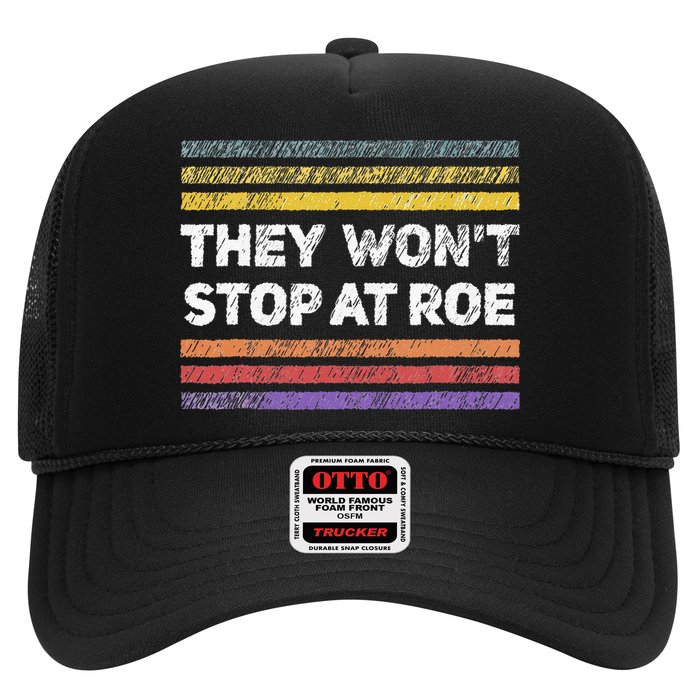 Retro They Wont Stop At Roe Rights Groovy Trucker Hat
