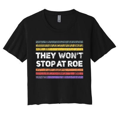 Retro They Wont Stop At Roe Rights Groovy Crop Top