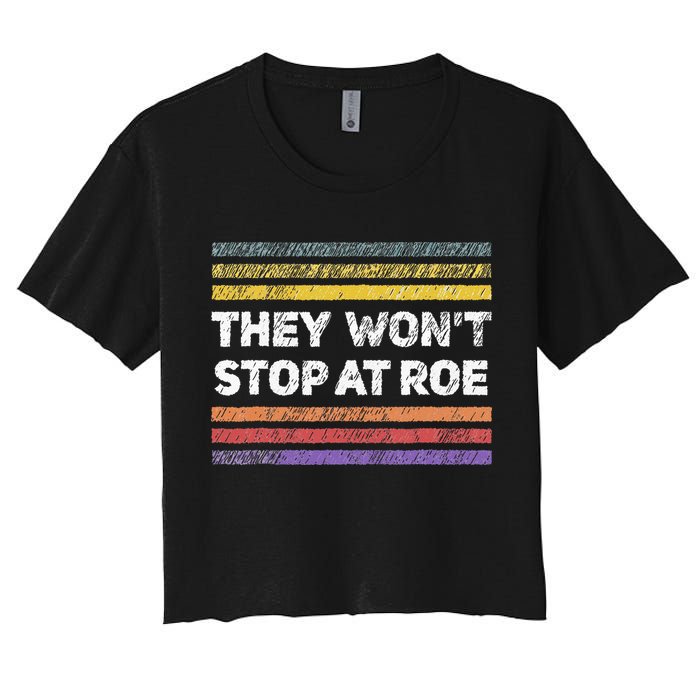 Retro They Wont Stop At Roe Rights Groovy Crop Top