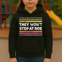 Retro They Wont Stop At Roe Rights Groovy Kids Hoodie
