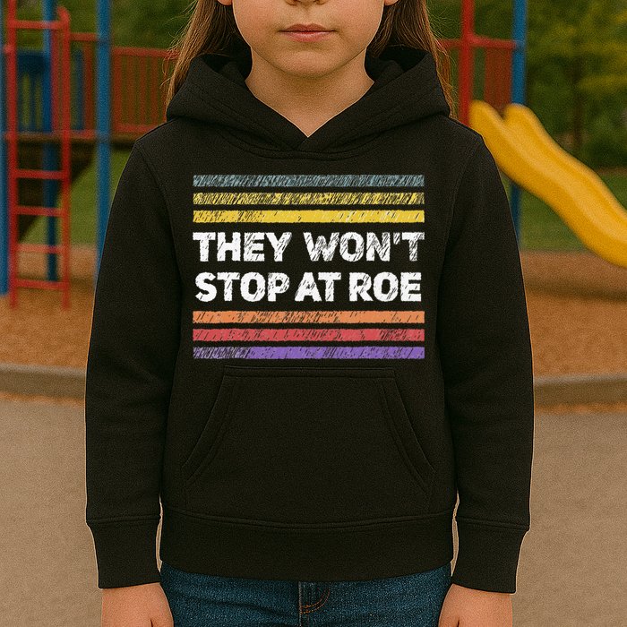 Retro They Wont Stop At Roe Rights Groovy Kids Hoodie