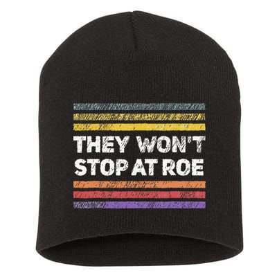 Retro They Wont Stop At Roe Rights Groovy Short Acrylic Beanie