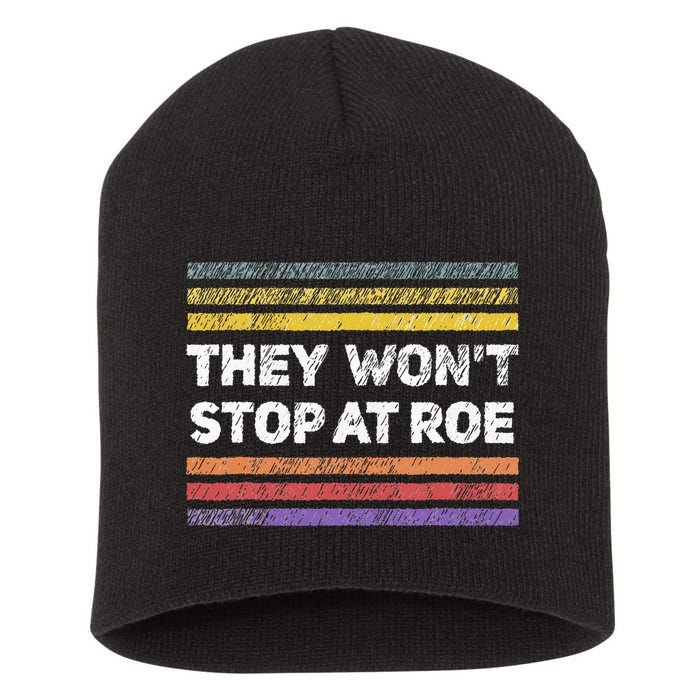 Retro They Wont Stop At Roe Rights Groovy Short Acrylic Beanie