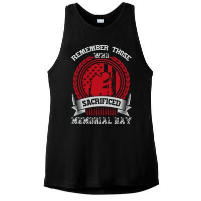 Remember Those Who Sacrificed Memorial Day Gift Ladies PosiCharge Tri-Blend Wicking Tank