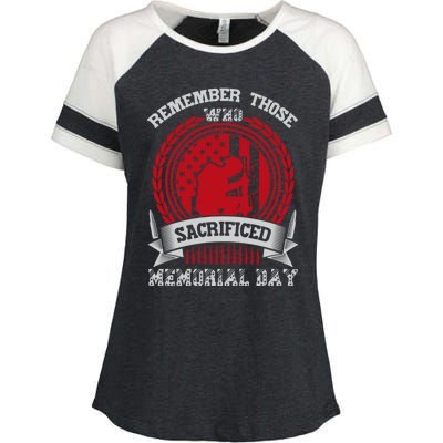 Remember Those Who Sacrificed Memorial Day Gift Enza Ladies Jersey Colorblock Tee