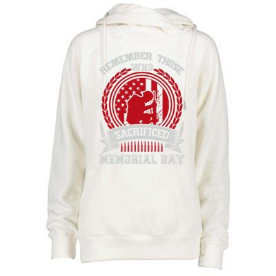 Remember Those Who Sacrificed Memorial Day Gift Womens Funnel Neck Pullover Hood