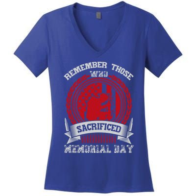 Remember Those Who Sacrificed Memorial Day Gift Women's V-Neck T-Shirt