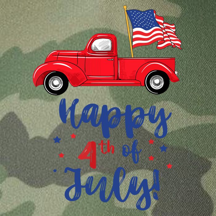 Red Truck With American Flag Happy 4th Of July Legacy Tie Dye Trucker Hat