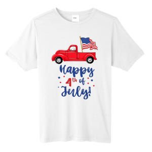 Red Truck With American Flag Happy 4th Of July Tall Fusion ChromaSoft Performance T-Shirt