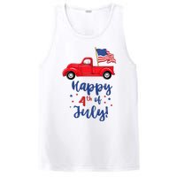 Red Truck With American Flag Happy 4th Of July PosiCharge Competitor Tank