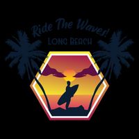 Ride The Waves Long Beach Zip Tote Bag