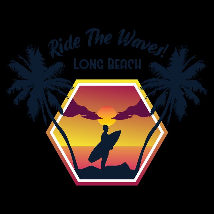 Ride The Waves Long Beach Zip Tote Bag
