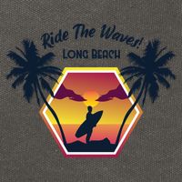 Ride The Waves Long Beach Cotton Canvas Backpack