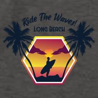 Ride The Waves Long Beach Vector Backpack